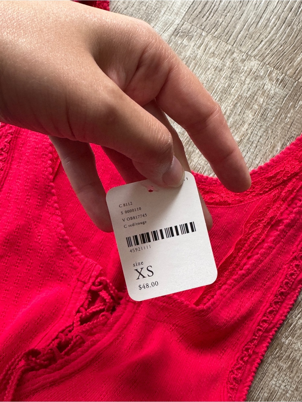 We The Free Red Lace-Up Ribbed Tank Top - Picture 5 of 5